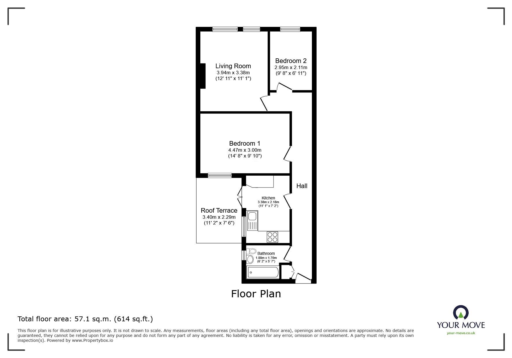 Floorplan of 2 bedroom Flat to rent, High Street, Whitton, Twickenham, TW2