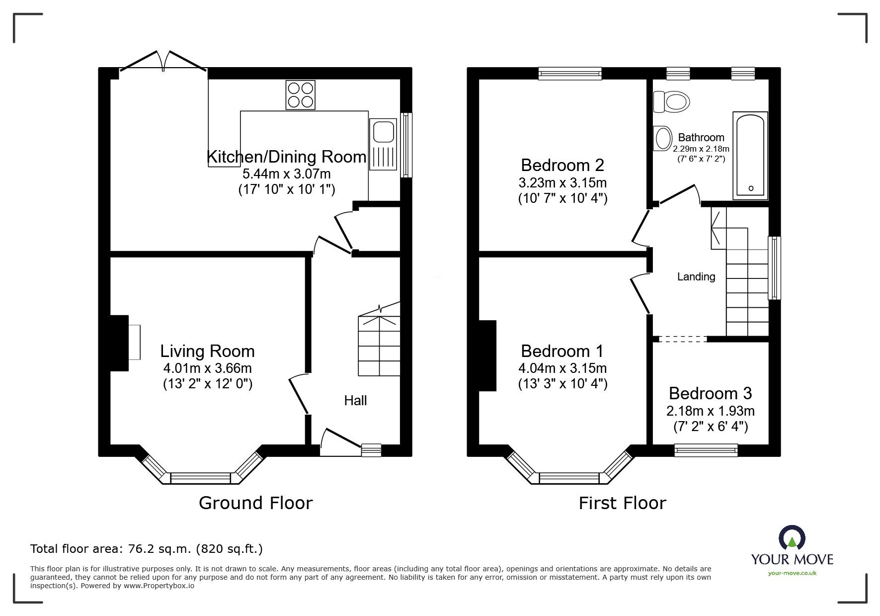 Floorplan of 3 bedroom Semi Detached House for sale, Hall Road, Isleworth, TW7