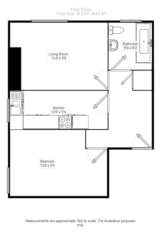Floorplan of 1 bedroom Flat for sale, St. Stephens Road, Hounslow, TW3