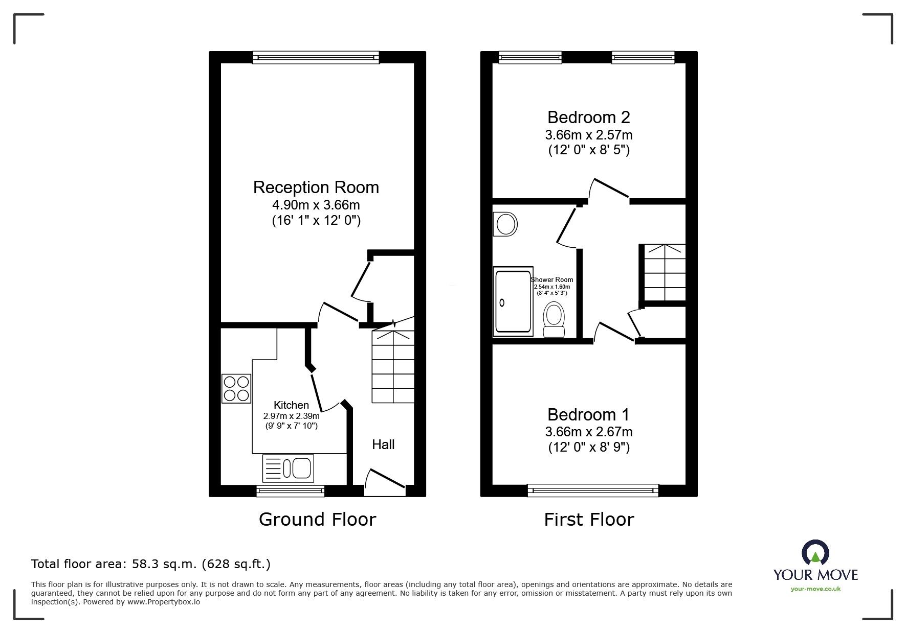 Floorplan of 2 bedroom Mid Terrace House to rent, Christabel Close, Isleworth, TW7