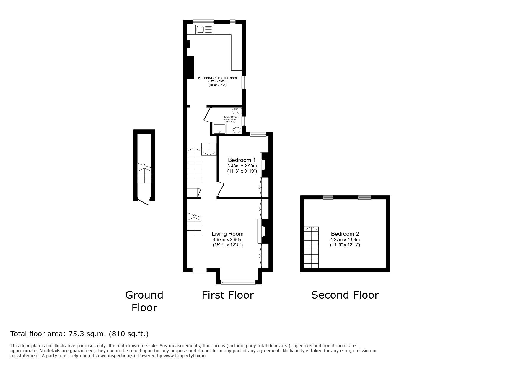 Floorplan of 2 bedroom Flat for sale, Argyle Avenue, Hounslow, TW3