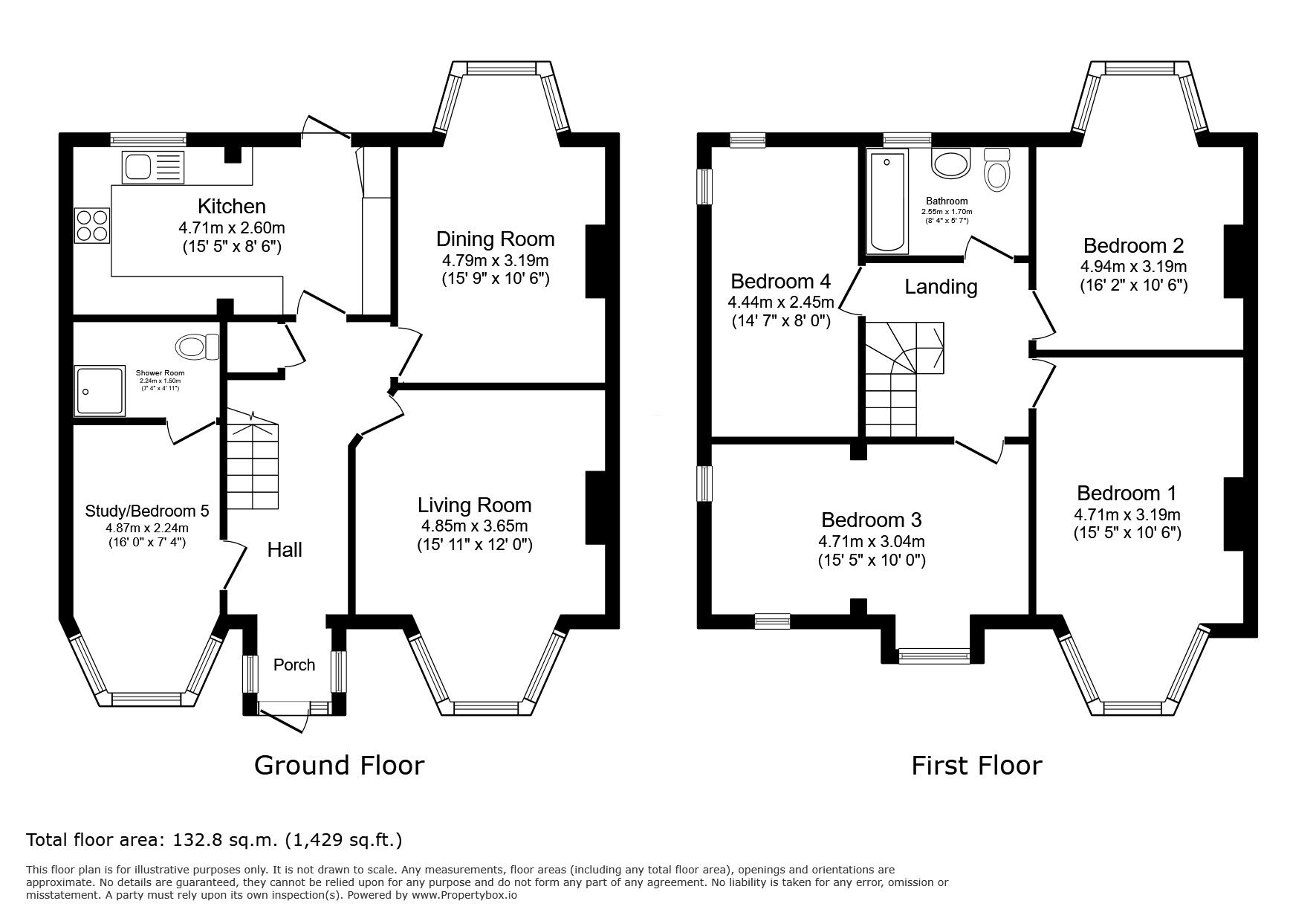 Floorplan of 5 bedroom Semi Detached House to rent, Cypress Avenue, Whitton, Twickenham, TW2