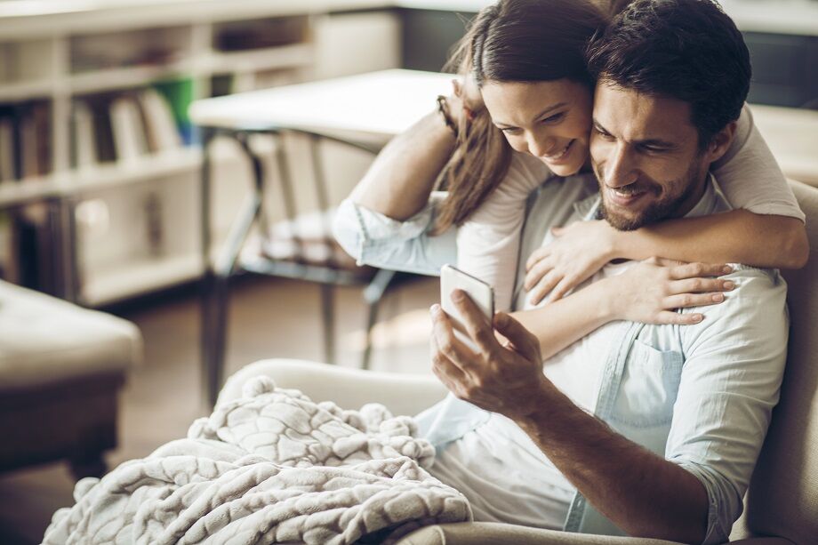 Couple on sofa