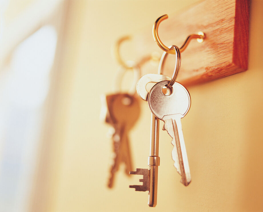 Keys hanging on a hook