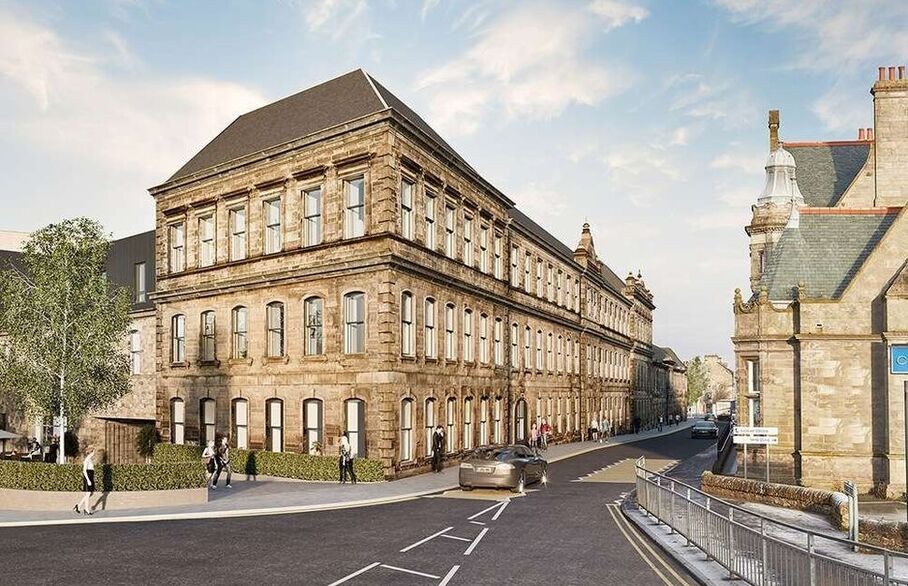 An old linen mill in Dunfermline, now converted into new flats