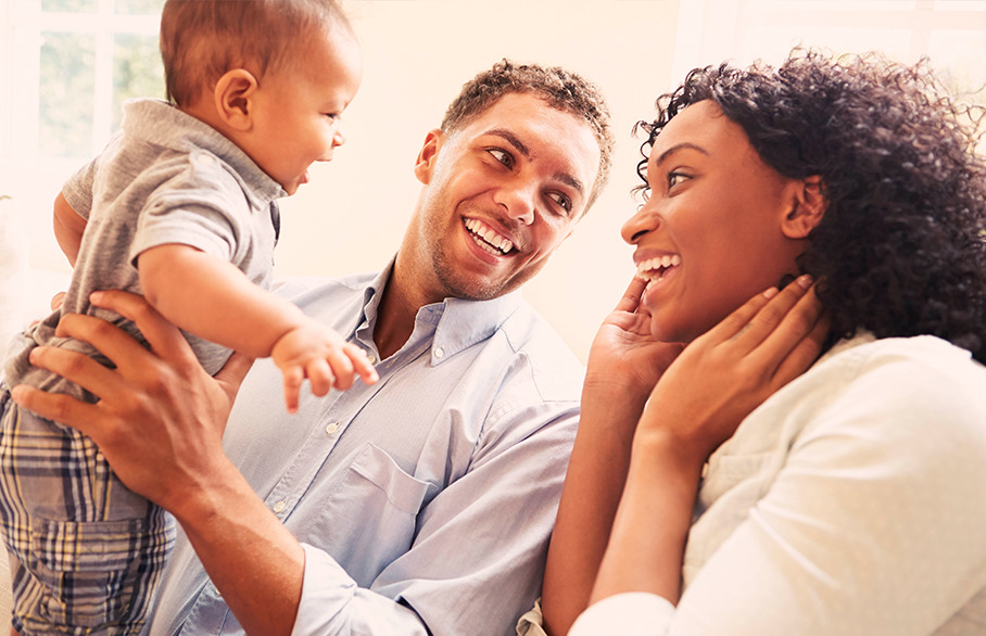 Family embracing