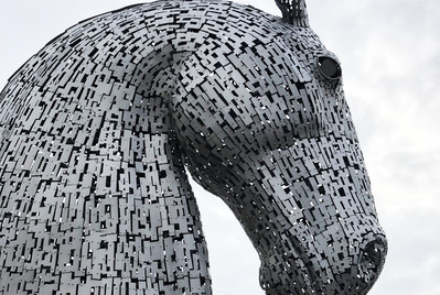 Head of one of the Kelpies in Falkirk