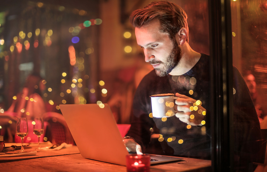 Man looking at laptop