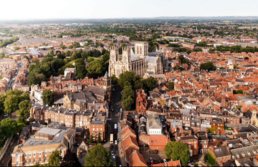 Aeriel view of York City Centre