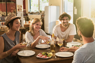 people together eating