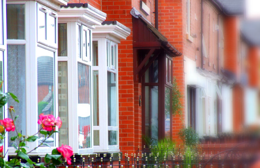 Row of brick houses