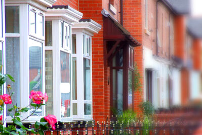 Row of brick houses