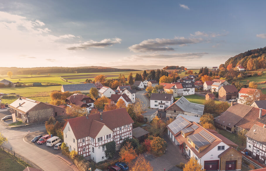Aeriel view of houses