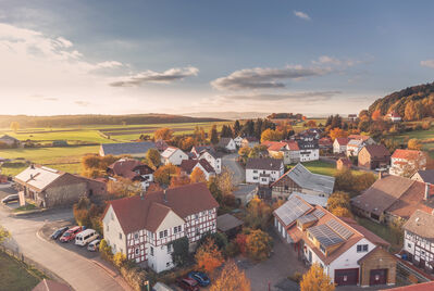 Aeriel view of houses