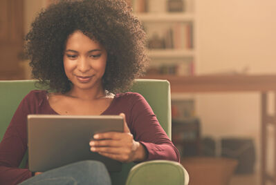 person on ipad