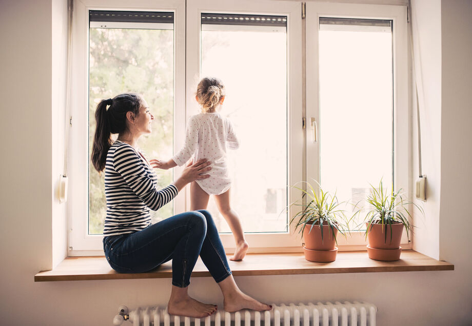 Mum and child at the window